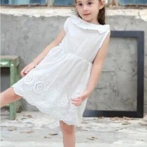 Hurave white lace eyelet sundress